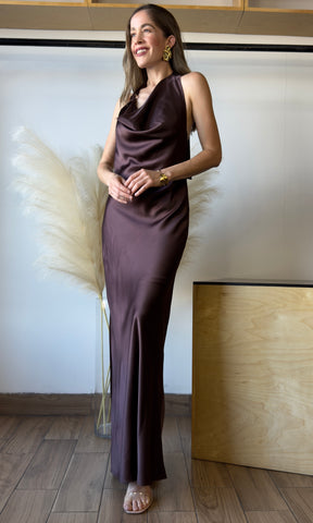 Cowl Backless Maxi Dress