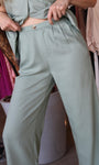 Wide-Leg Linen Pants With Pleat Detail