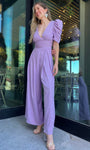Puff Sleeve Solid Jumpsuit