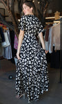 Animal Print Short Sleeve Maxi Dress