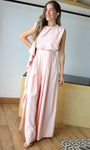Sleeveless Draped Scarf-neck Jumpsuit