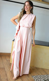 Sleeveless Draped Scarf-neck Jumpsuit