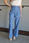 Wide Cuff Hem Straight Pants