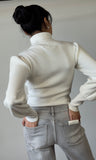 White Basic Turtle Neck Sweater