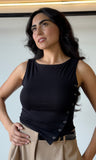 Asymmetric Button Top