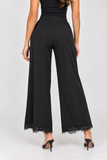 Black Lace Trim Pants