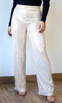 Pantalones formales con lentejuelas color champán