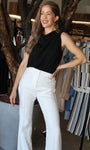 Sleeveless Cowl Neck Gold Ring Blouse