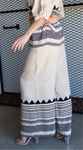 Border Printed Button Down Wide Leg Pants