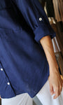 Navy Linen Oversized Shirt