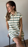 Stripe Collared Mini Shirt Dress