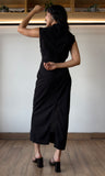 Sleeveless Midi Dress with Metal Buckle