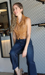 Camel Faux Leather Vest