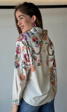 Printed Lapel Button Shirt