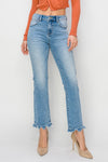 High Rise Distressed Straight Fit Jeans