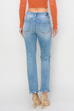 High Rise Distressed Straight Fit Jeans