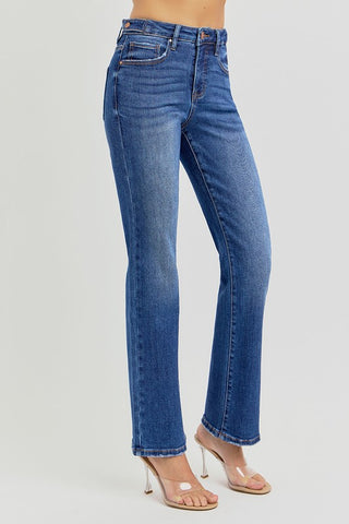 High Rise Ankle Straight Jeans