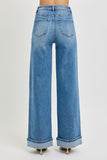 High Rise Wide Cuffed Jeans