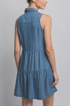 Button-Up Tiered Mini Dress