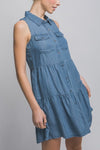 Button-Up Tiered Mini Dress