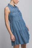 Button-Up Tiered Mini Dress