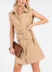 Sleeveless Button Down Mini Dress