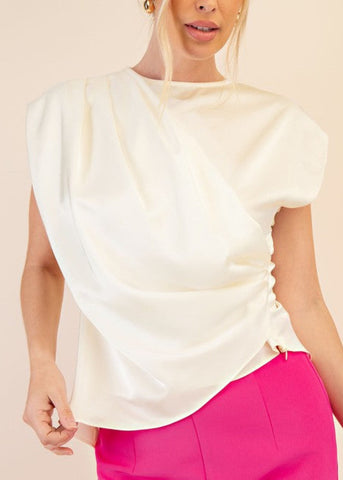 Round Neck Wrap Top