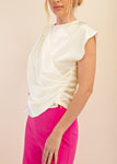 Round Neck Wrap Top