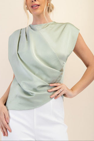 Round Neck Wrap Top