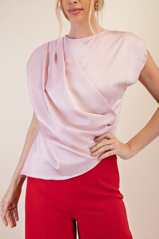 Round Neck Wrap Top