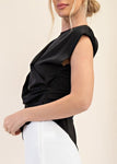 Round Neck Wrap Top
