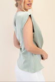 Round Neck Wrap Top