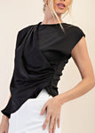 Round Neck Wrap Top