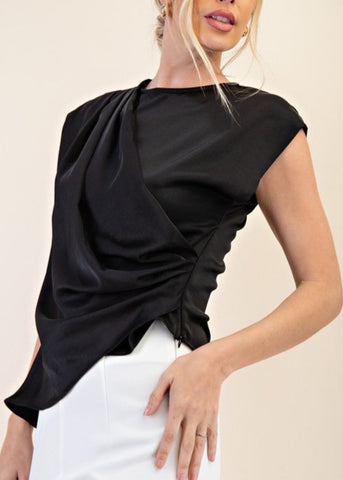 Round Neck Wrap Top