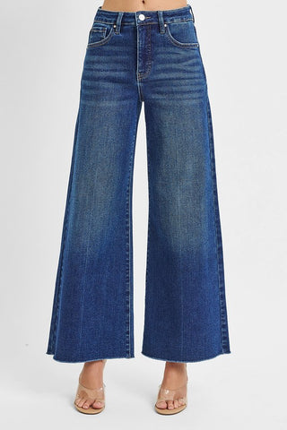 High Rise Ankle Wide Palazzo Jeans