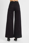 High Rise Ankle Wide Double Button Jeans