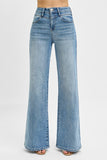 High Rise Wide Front Yoke Detailed Jeans