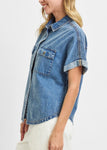 Oversized Long Denim Shirt