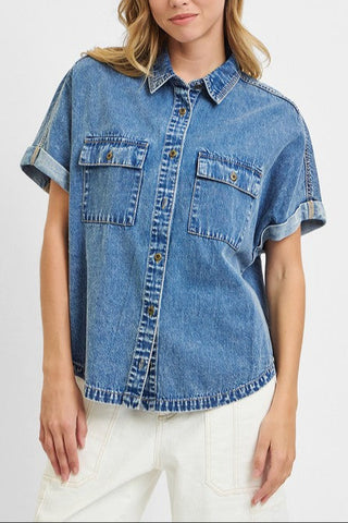 Oversized Long Denim Shirt