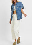 Oversized Long Denim Shirt