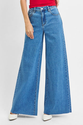 High Rise Wide Palazzo Jeans