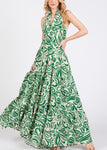 Halter Button-Down Maxi Dress