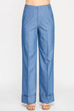 Wide Cuff Hem Straight Pants