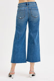High Rise Crop Wide Button Up Jeans