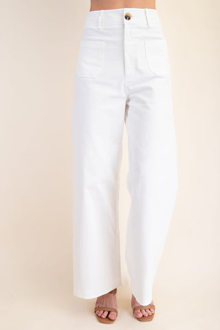 High Waist Wide Leg Pocket Pants