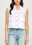 White Utility Button Down Top
