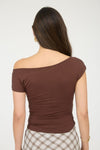Asymmetrical Wrap Neckline Knit Top
