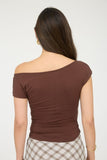 Asymmetrical Wrap Neckline Knit Top