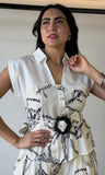 Belted Sleeveless Blouse