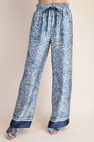 Animal Print Wide-leg Pants